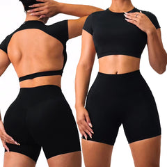 Women's Cut-Back Two-Piece Yoga Set (1+1)
