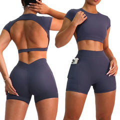 Women's Cut-Back Two-Piece Yoga Set (1+1)