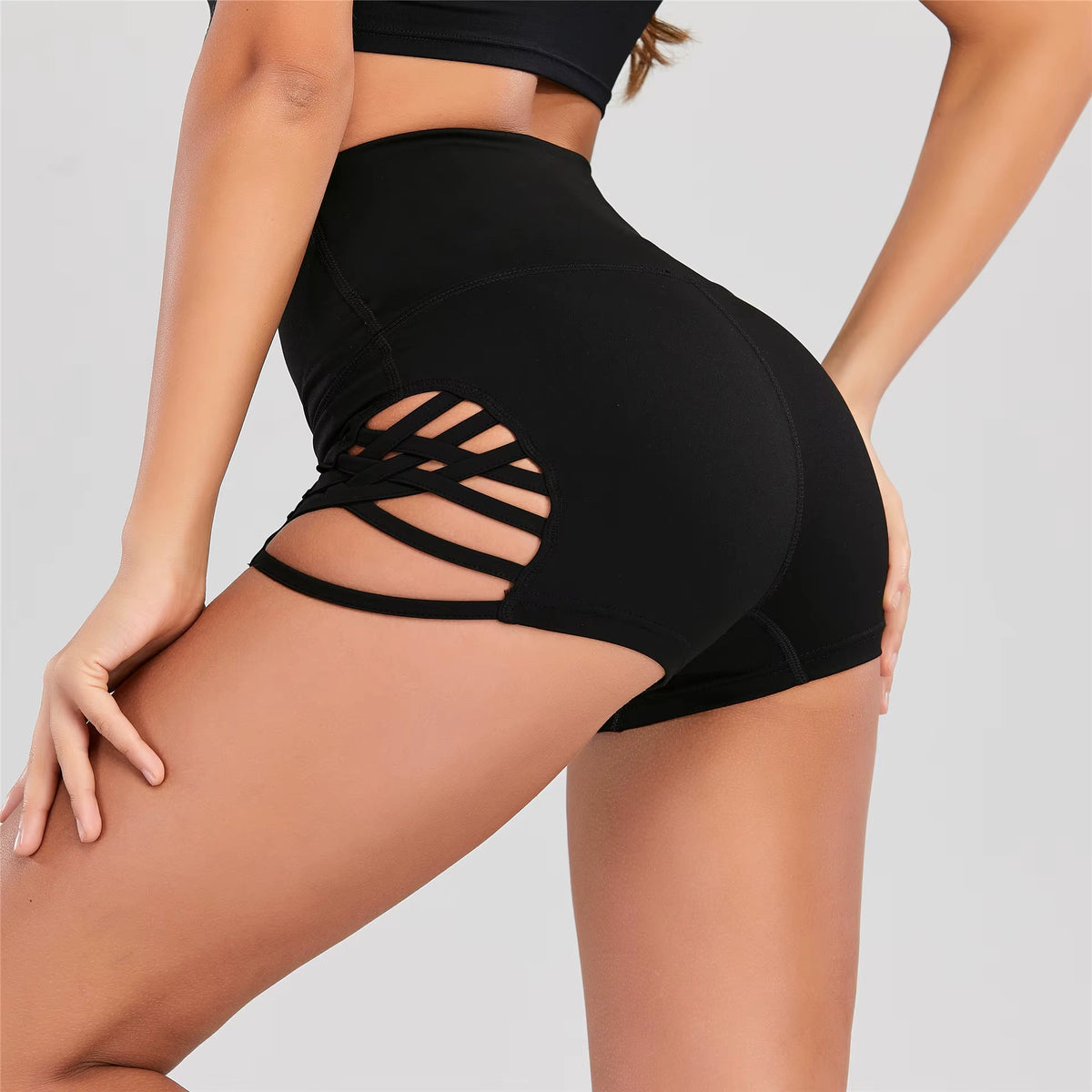 High-Waist Yoga Shorts (1+1)